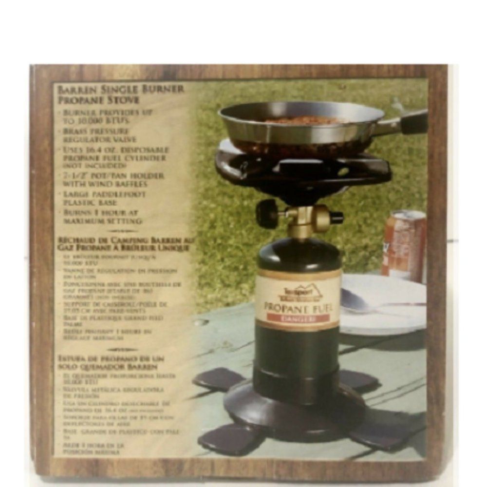 Texsport Barren Single Burner Propane Stove Lightweight, New in Box